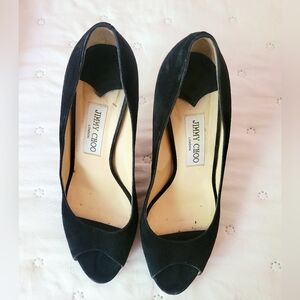 Jimmy Choo Luna Suede Peep Toe Heels Size 39